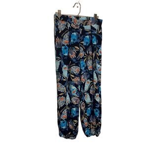 Gypsies and moondust floral loose pants blue orange comfy